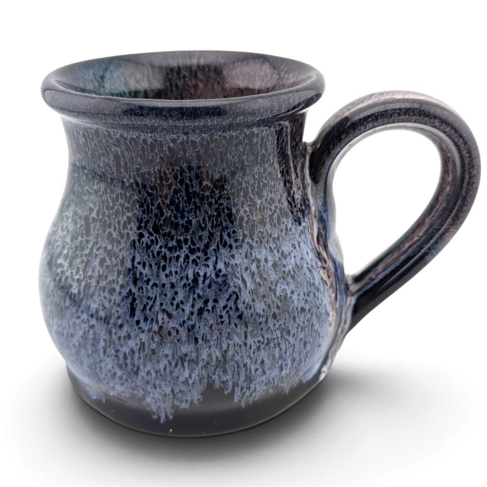 Studio Art Pottery Mug Handmade Reactive Drip Glaze Multicolor Potters Mark